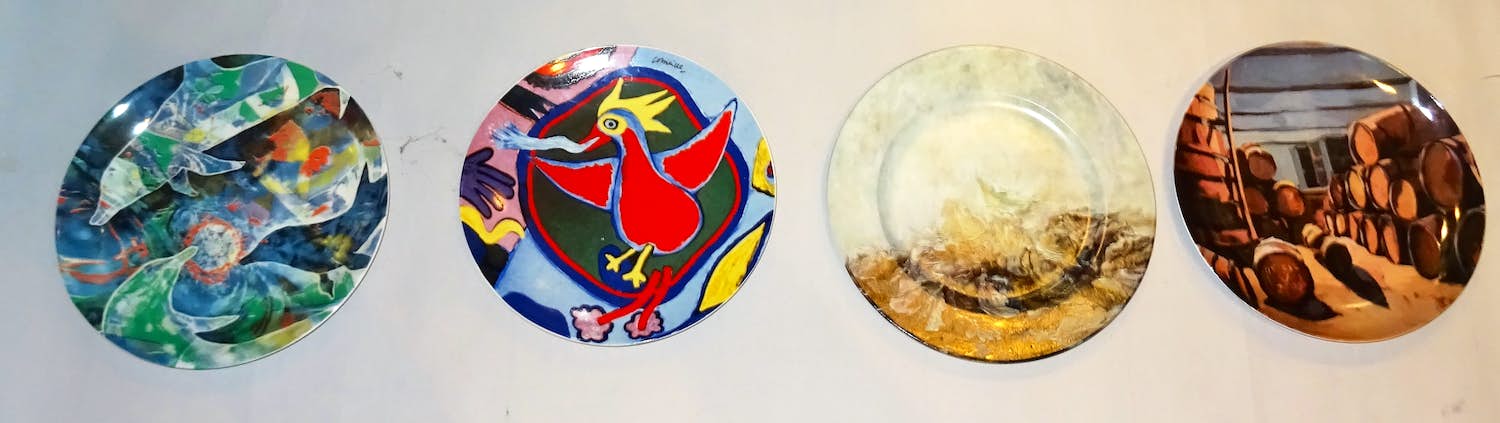 Plateelbakkerij Schoonhoven - set van 4 diverse kunstborden verkocht voor € 50!