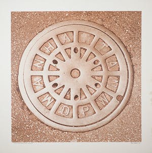 Paul Baars - Zeefdruk, New York manhole cover kopen? Bied vanaf 1!