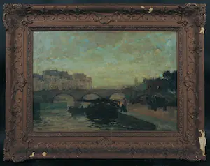 Willem Adrianus Grondhout - Olieverf op paneel, Pont de Tournelles Paris - Ingelijst kopen? Bied vanaf 100!