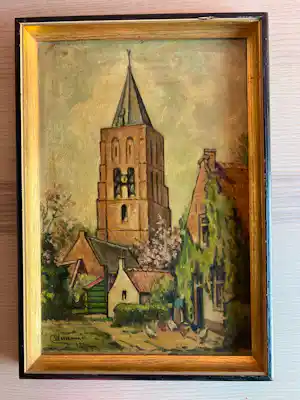 AcheterCornelis Wassenaar - Dorpsgezicht met kerktoren (1946)? Enchérissez de 45!