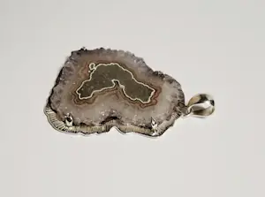 Nieuwe grote hanger met Amethist edelsteen aan twee zijden gepolijst kopen? Bied vanaf 85!