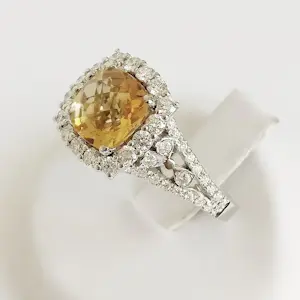 Citrien en diamanten ring kopen? Bied vanaf 2450!