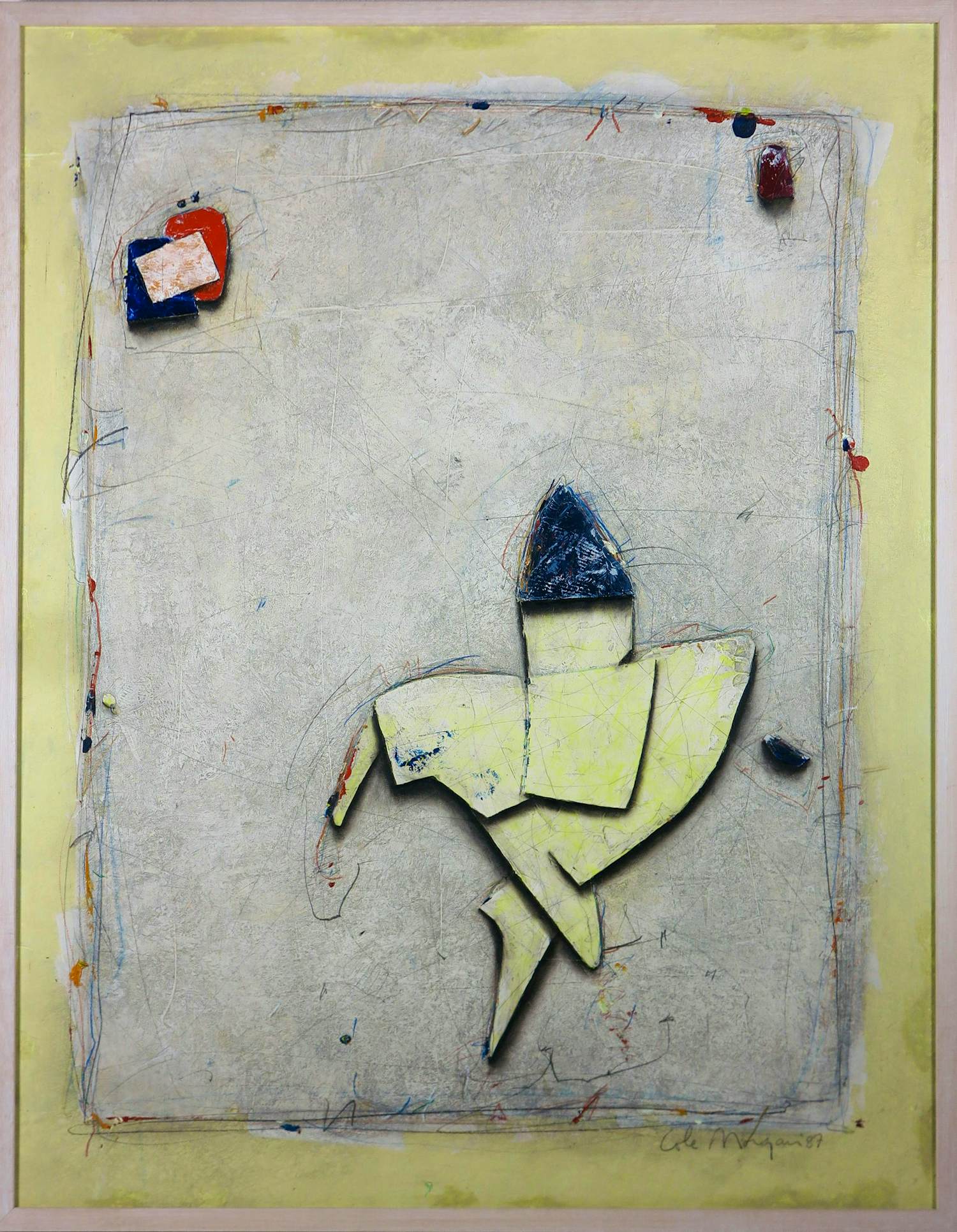 Cole Morgan - Gemengde technieken op board, Zonder titel - Ingelijst kopen? Bied vanaf 1000!