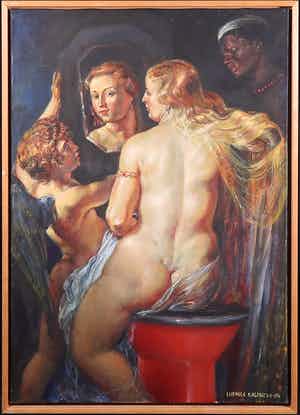 Ludmilia Kalmaeva - Olieverf op doek, Z.T. Venus at a Mirror - Ingelijst verkocht voor € 50!