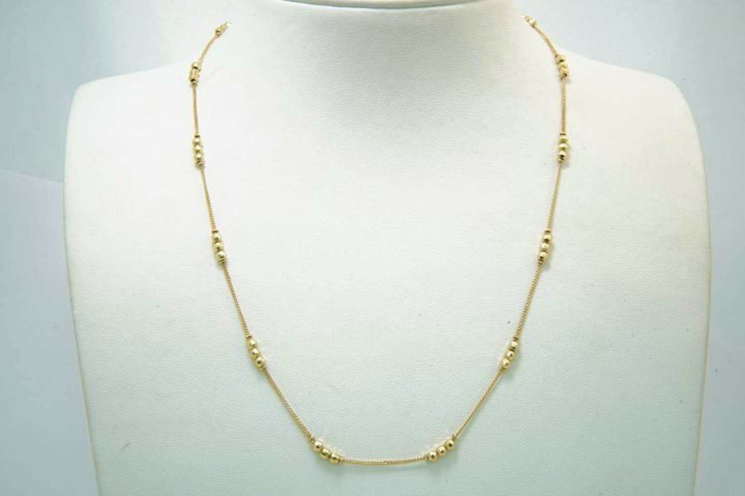 78 - Sierlijk 14 karaats geelgouden gourmette collier met bolletjes 48 cm lang kopen? Bied vanaf 190!