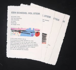 Corneille - Uitgave met 5 zeefdrukken en gedicht van Bert Schierbeek, Een schedel vol stem kopen? Bied vanaf 300!