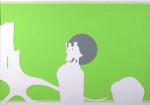 Gerard Polhuis - Collage op zeefdruk, De Burcht (2-luik) - Ingelijst (Groot) kopen? Bied vanaf 1!