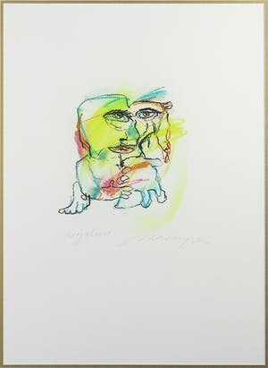 Henk Vierveijzer - Pasteltekening, Wijsheid - Ingelijst kopen? Bied vanaf 50!