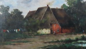Hendrik Petrus Berlage - (1856-1934) Landschap met boerderij en waslijn kopen? Bied vanaf 450!