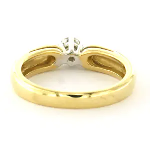 18k bicolour gouden solitair ring met briljant geslepen diamant tot. 0.22ct kopen? Bied vanaf 710!