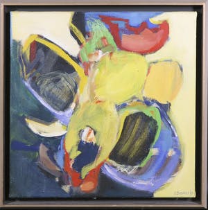 Saskia Bremer - Olieverf op doek, Abstracte compositie - Ingelijst kopen? Bied vanaf 100!