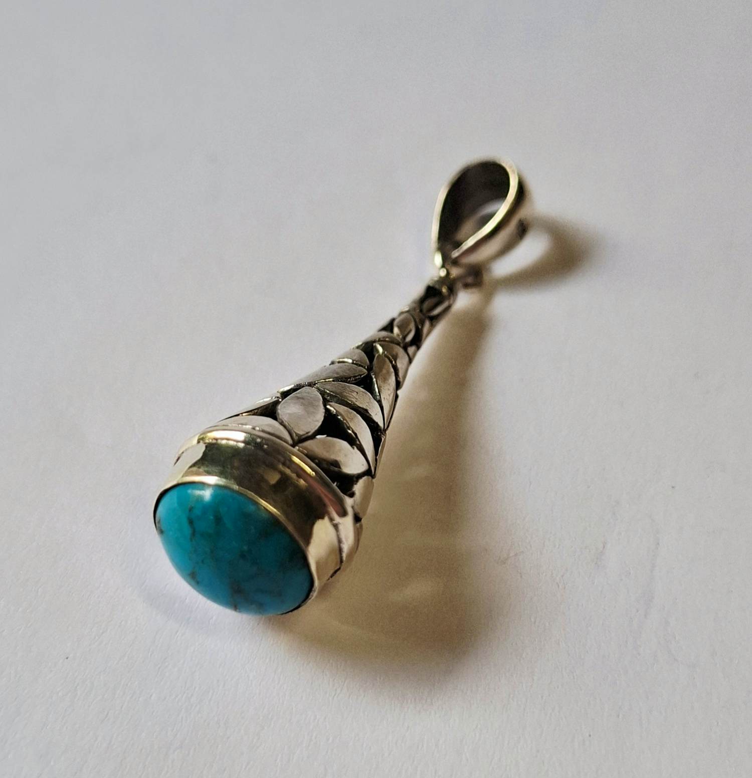 Nieuwe zilveren Byzantijnse Bungel hanger, met Turquoise kopen? Bied vanaf 65!