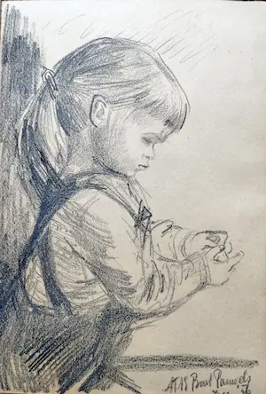 AcheterAnna Borst Pauwels - Spelend meisje -potlood tekening 1956-? Enchérissez de 35!