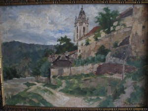 Froukje Wartena - Dorpsgezicht met Kerk en Landschap kopen? Bied vanaf 100!