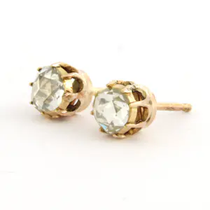 14k rosé gouden solitair oorknoppen met roos geslepen diamant tot. 0.70ct kopen? Bied vanaf 760!