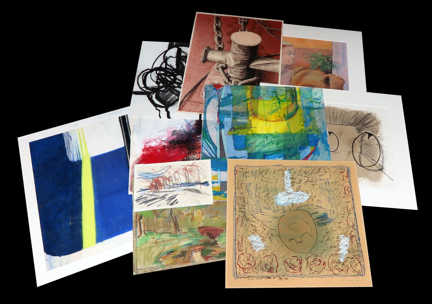 Jacolien de Jong - en andere! - Lot van 10 werken op papier (pastel/krijt) kopen? Bied vanaf 1!