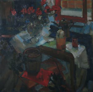 Dick van 't Wout - Olieverf op doek, Stilleven - Ingelijst kopen? Bied vanaf 100!