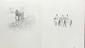 Piet Klaasse - Paarden, proefdrukken offsetlitho, 2-zijdig bedrukt, gesigneerd in druk kopen? Bied vanaf 20!