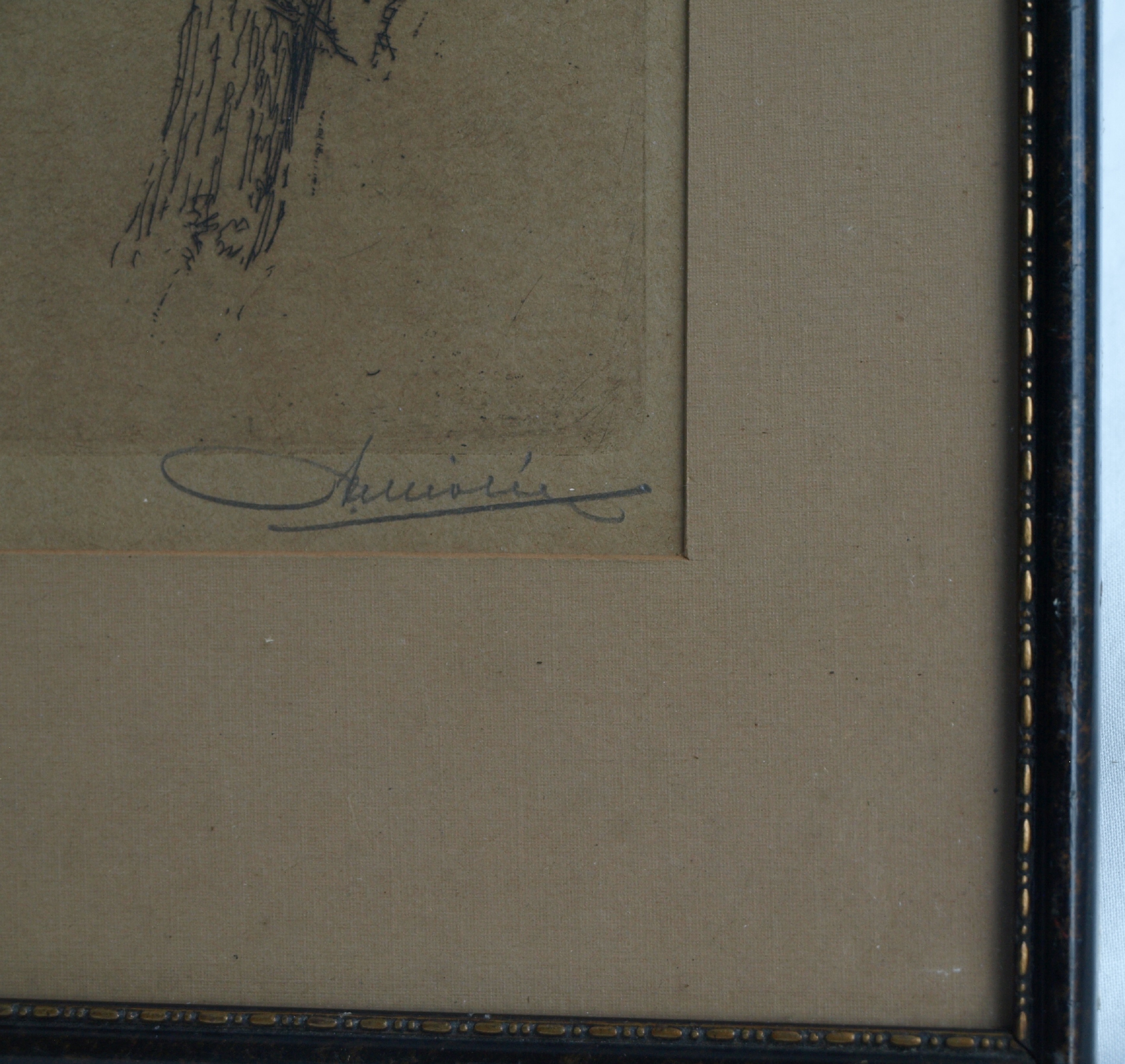 Niet of onleesbaar gesigneerd - Ets, 2 Bomen – gesigneerd & ingelijst – oud kopen? Bied vanaf 1!