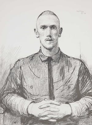 Aat Veldhoen - Rotaprint, Portret van een man kopen? Bied vanaf 40!