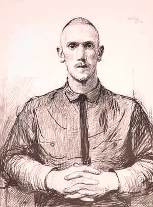 Aat Veldhoen - Rotaprint, Portret van een man verkocht voor € 40!