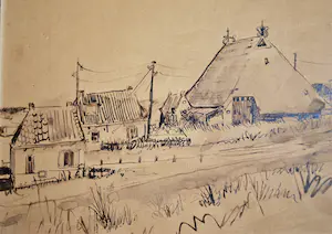 Jan Zondag - Laaksum, Friesland 1971 - inkttekening kopen? Bied vanaf 75!