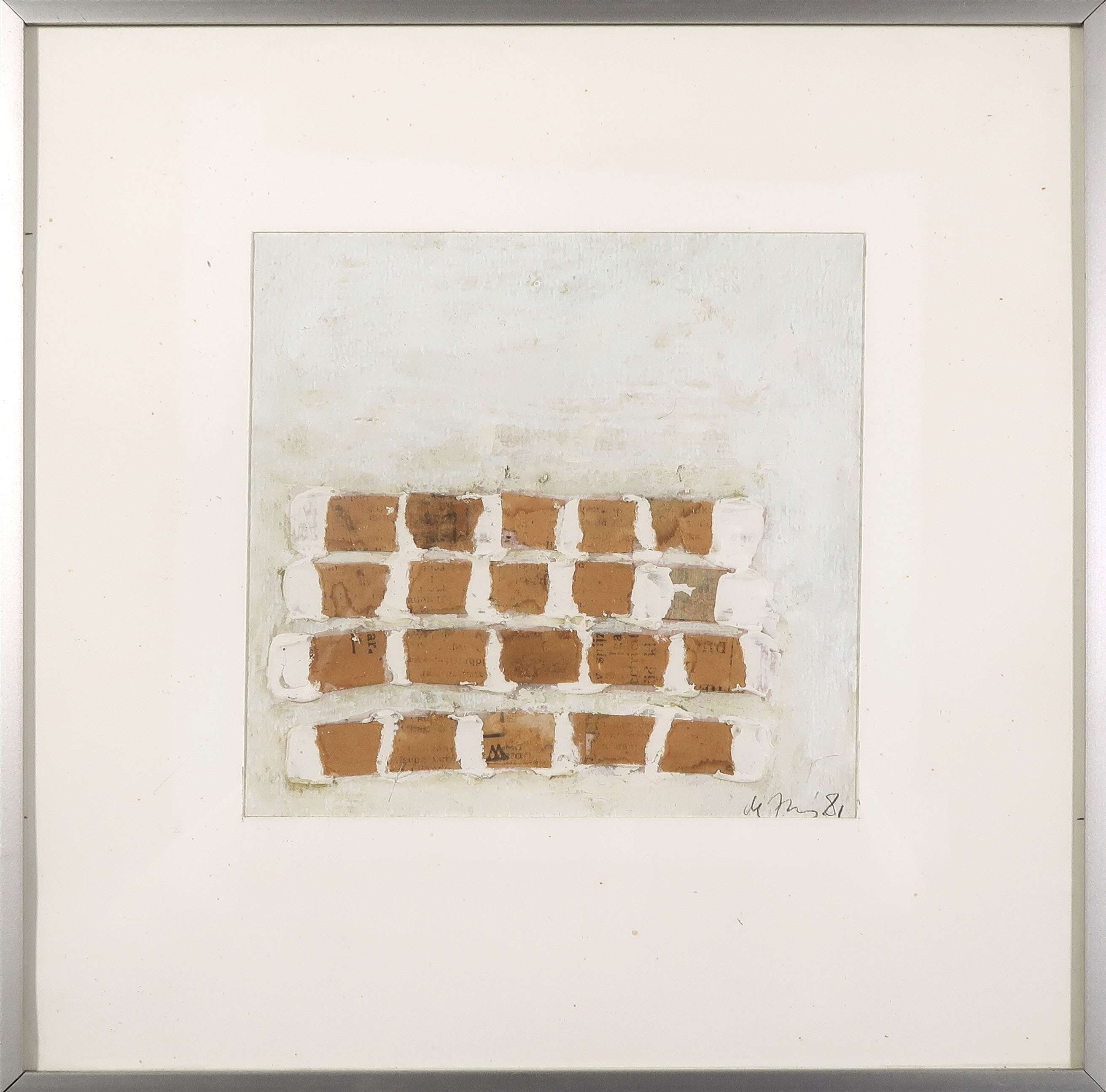 Leo de Jong - Gemengde techniek op papier, Zonder titel - Ingelijst verkocht voor € 50!