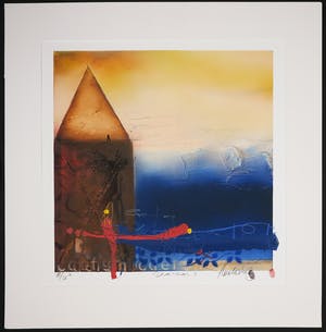 Theo Koster - Pigmentdruk en collage en verf, Seascape (Tweeluik) kopen? Bied vanaf 1!