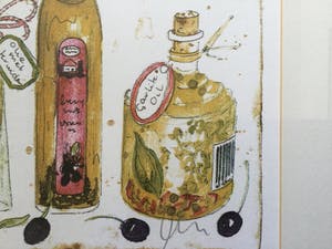 Alie Kruse-Kolk - Oil & Vinegar | zeefdruk, voor in de keuken - ingelijst kopen? Bied vanaf 22!