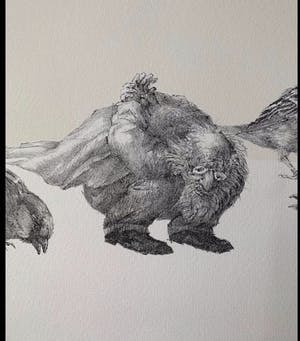 Peter Vos - Vreemde vogels met kat op de loer. kopen? Bied vanaf 55!