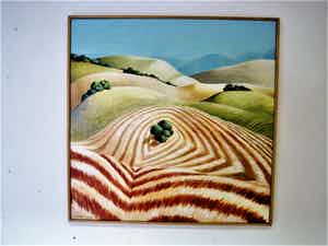 Erna van Mondfrans - Groot olieverf "Frankrijk Landschap Ariège Pyreneeën" gesigneerd verkocht voor € 80!