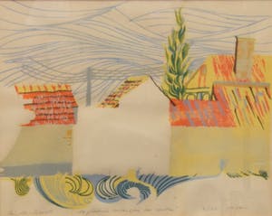 Gunther Borst - La Petite Maison Au Centre, 3/15, 1977 - Linosnede op papier - BKR Den Haag kopen? Bied vanaf 20!