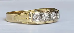 14 karaat geelgouden  Ring met ca  0.56 ct Diamanten kopen? Bied vanaf 550!