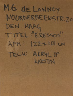 Monique de Lannoy - Acryl op karton, Eressos - Ingelijst (Groot) kopen? Bied vanaf 1!