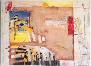 Anneke Peereboom - "Brown Sugar" - Acryl op Papier, Mooi Ingelijst verkocht voor € 125!