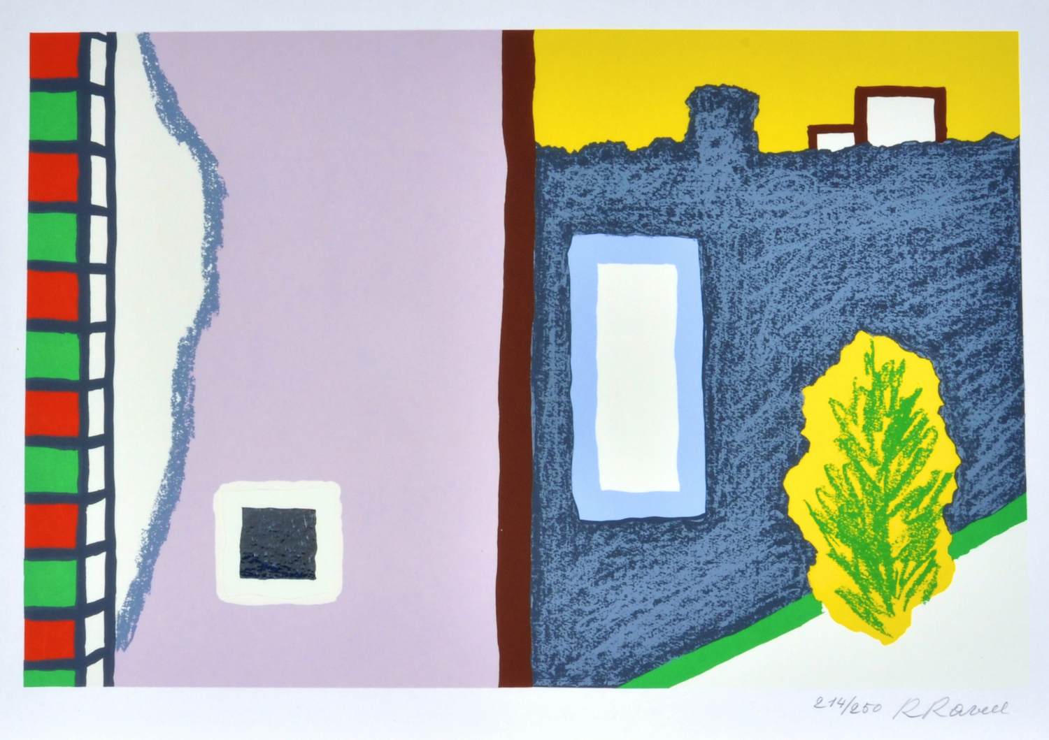 Roger Raveel - Geluidloze tuin - Zeefdruk - Gesigneerd - 42x55 cm - 1977 kopen? Bied vanaf 1350!