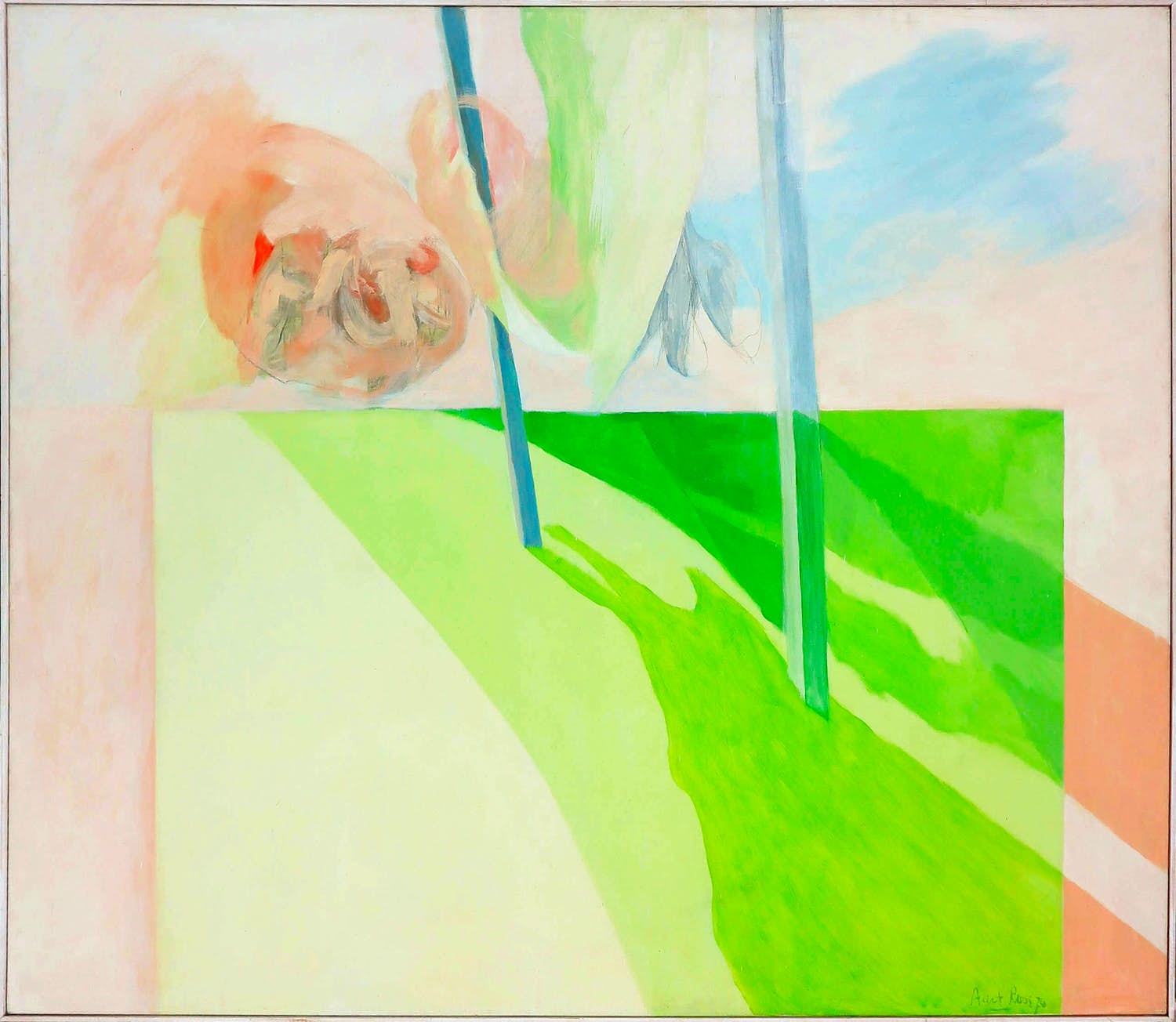 Aart Roos - Acryl op doek, Imaginair landschap - Ingelijst (Zeer groot) verkocht voor € 100!