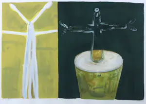 Piet Warffemius - Zeefdruk, Zelf / Boomfiguren - Ingelijst kopen? Bied vanaf 50!