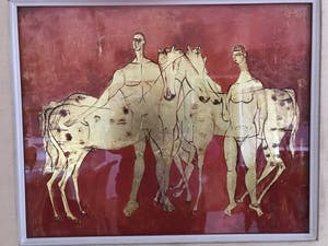 Bert Hildebrandt - schilderij met blad goud kopen? Bied vanaf 200!