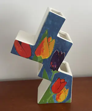Plateelbakkerij Schoonhoven - Tulpenvaas decor ontwerp Janine Lokhorst kopen? Bied vanaf 35!
