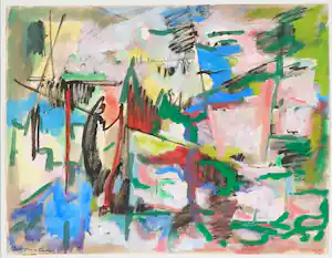 Klaas Boonstra - Gemengde techniek op papier, Abstracte compositie verkauft für € 70!