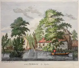 Hermanus Petrus Schouten - I. Tirion Leiden Gravure Gezicht op de Oude Ade 1780 verkocht voor € 25!