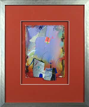 Wolfgang Steiner - Gemengde techniek en collage op papier, Zonder titel - Ingelijst verkocht voor € 50!