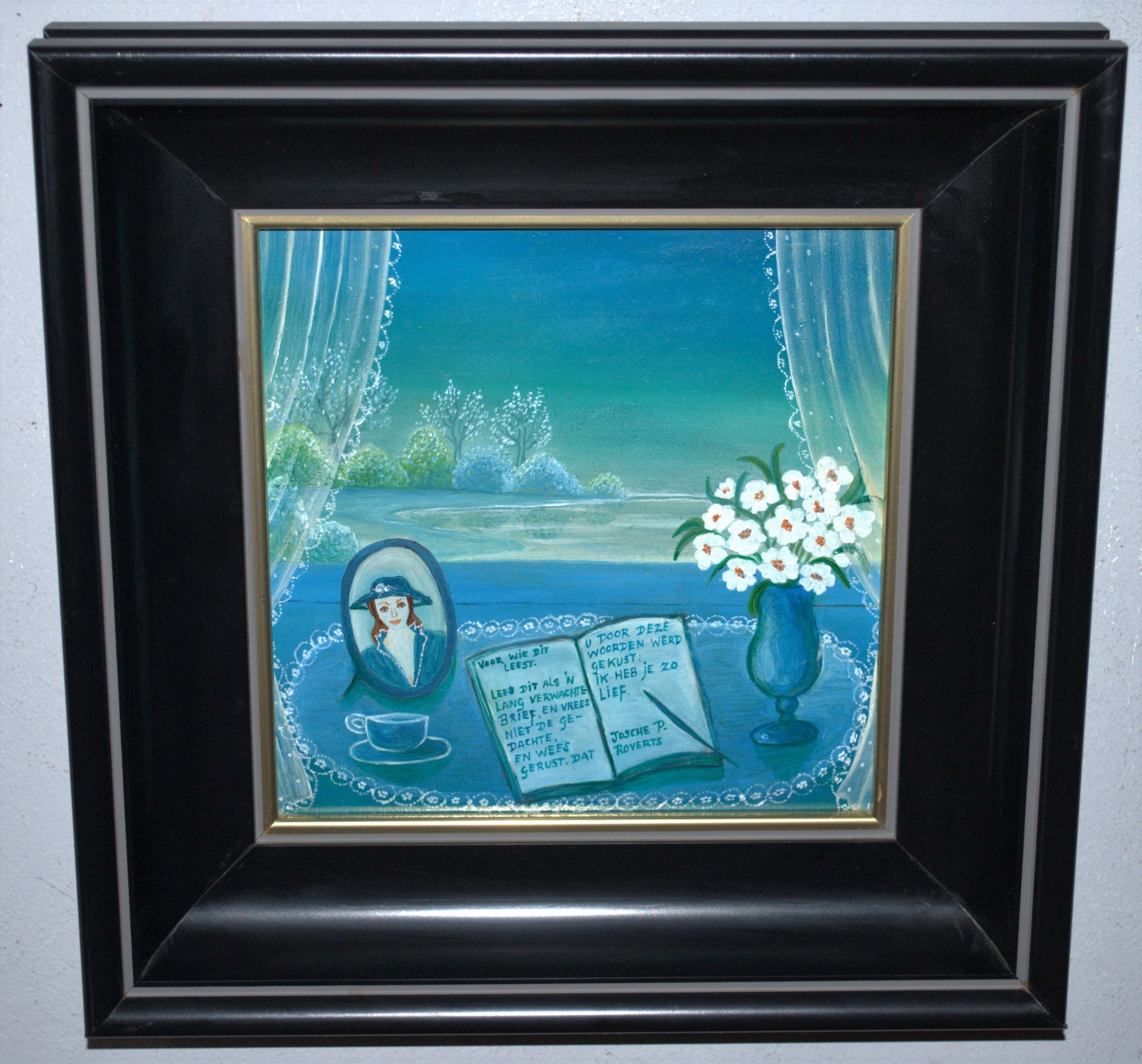 Josche Roverts - het dagboek - olieverf op paneel verkocht voor € 40!