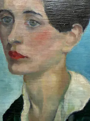 Jannetje Prins - Olieverf op doek | 'Portret van een jonge vrouw' | 1932 kopen? Bied vanaf 250!