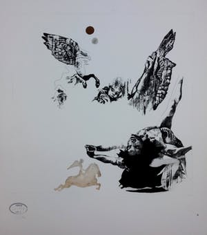 Gerti Bierenbroodspot - Gevallen Engel - 2 kleuren ets 1974 kopen? Bied vanaf 75!