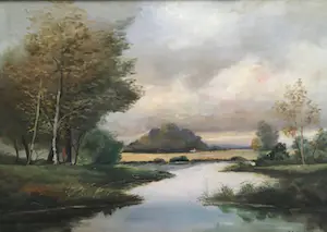 Niet of onleesbaar gesigneerd - Landschap met visser - J. Eckeveen/Eckerlen/Eckerten kopen? Bied vanaf 1!