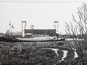Wim van der Meij - Hefbrug met Binnenvaartschip - Gesigneerd 1993 kopen? Bied vanaf 25!