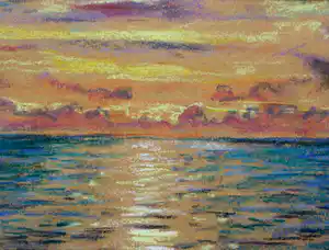 Auke Anne Tadema - krijttekening: landschap vendu pour 49€ !