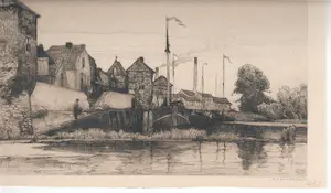 Willem Wenckebach - Haven van Leerdam aan de Linge (1899) kopen? Bied vanaf 30!